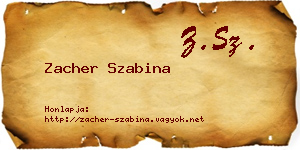 Zacher Szabina névjegykártya