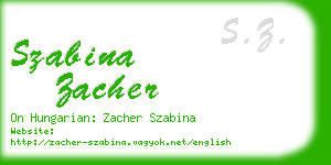 szabina zacher business card